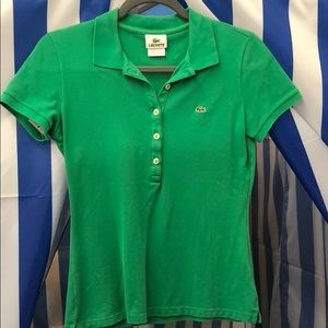 Green Lacoste Polo Shirt Sz 38 VGUC
